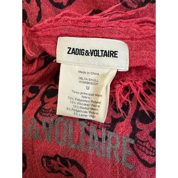 Zadig & Voltaire skull scarf in red - Picture 3 of 5
